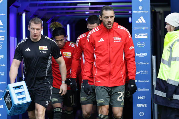 2026.02.14 xfsx Fussball 1. Bundesliga Hamburger Sportverein - 1.FC Union Berlin v.l. Christopher Trimmel (1.FC Union Berlin ,28) (DFL regulations prohibit any use of photographs as image sequences and or quasi-video. Copyright: HMBxMedia FernandoxSoares