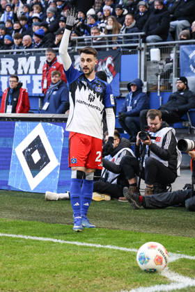 2026.02.14 xfsx Fussball 1. Bundesliga Hamburger Sportverein - 1.FC Union Berlin v.l. Fabio Daniel Ferreira Vieira (Hamburger SV ,20) beim Eckball (DFL regulations prohibit any use of photographs as image sequences and or quasi-video. Copyright: HMBxMedia FernandoxSoares