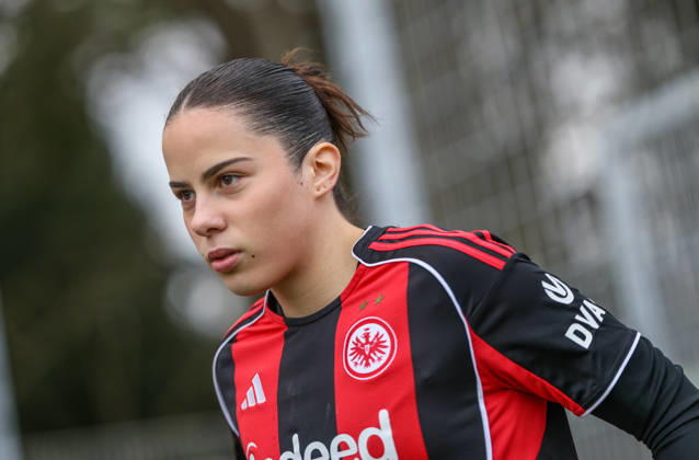GER, Frankfurt, Eintracht Frankfurt II vs FSV Mainz 05, 2. Frauen Bundesliga, Fussball, DFB, Spielzeit 2025 2026, Stadion am Brentanobad, 17. Spieltag im Bild: Mina Matijevic (Eintracht Frankfurt) DFB DFL REGULATIONS PROHIBIT ANY USE OF PHOTOGRAPHS AS IMAGE SEQUENCES AND OR QUASI-VIDEO, 15.02.2026 Copyright: HMBxMedia HendrikxHamelau