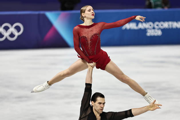 Minerva Fabienne Hase and Nikita Volodin, GER, during pairs short progam at 2026 Figure skating, Eiskunstlauf Olympic Games, Olympische Spiele, Olympia, OS in Milan; 15 02 2026 -