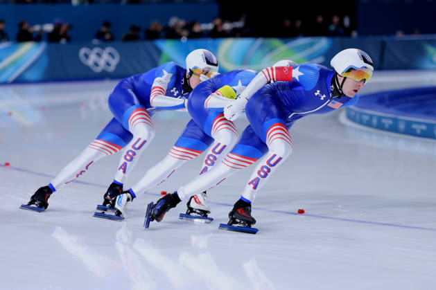United States of America team group, Mannschaftsbild, Totale (USA), FEBRUARY 15, 2026 - Speed skating, Eisschnelllauf : Men s Team Pursuit Quarter-final during the Milano Cortina 2026 Olympic Winter games, Winterspiele,Spiele, Summer games at Milano Speed Skating Stadium in Milan, Italy. Noxthirdxpartyxsales aflo_320116974