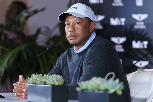 February 17, 2026, Pacific Palisades, California, USA: Tiger Woods during a press conference, PK, Pressekonferenz in preparation for the 2026 Genesis Invitational on Tuesday February 17, 2026 at the Riviera Country Club in Pacific Palisades, California. ARIANA RUIZ PI Tiger Woods Press Conference  - ZUMAp124 20260217_zaa_p124_013 Copyright: xArianaxRuizx