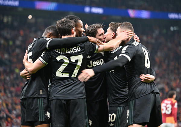 Galatasaray v Juventus - UEFA Champions League ISTANBUL, TURKIYE - FEBRUARY 17: Juventus players celebrate after scoring during the UEFA Champions League Round of 16 play-off first leg match between Galatasaray and Juventus at RAMS Park in Istanbul, Turkiye, on February 17, 2026. Elif Ozturk Anadolu Istanbul Turkey. Editorial use only. Please get in touch for any other usage. Copyright: x2026xAnadoluxElifxOzturkx
