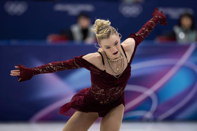 February 17, 2026, Milano, Lombardy, Italy: Amber Glenn of the United States perform in the Women Figure skating, Eiskunstlauf Short Program during the 2026 Winter Olympics at the Milano Ice Skating Arena on Tuesday in Milano. Milano Italy - ZUMAj89_ 20260217_oly_j89_064 Copyright: xPaulxKitagakixJr.x