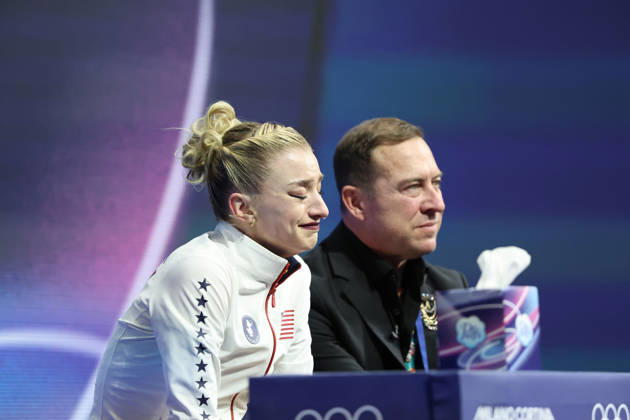 February 17, 2026, Milan, Lombardy, Italy: Amber Glenn of Team United States competes in the womens ice skating short program during the Milano Cortina 2026 Olympic Winter games, Winterspiele,Spiele, Summer games at Milano Ice Skating Arena. Milan Italy - ZUMAm117 20260217_oly_m117_070 Copyright: xDavidxMcIntyrex