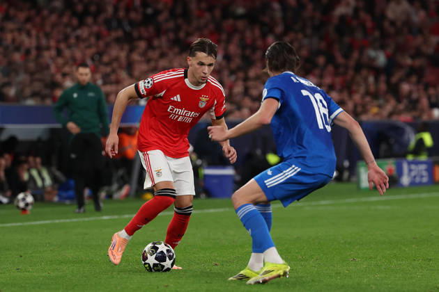 FBL-UEFA Champions League 2025-26 SL Benfica - Real Madrid Amar Dedic (S.L.Benfica), Alvaro Carreras (Real Madrid) battles for the Ball during UEFA Champions League 2025-26 KO play-offs match between Lisboa e Benfica and Real Madrid at Estadio da Luz on Thursday 17 February 2026 in Lisbon, Portugal Copyright: JoaquimxFerreira