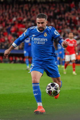 FBL-UEFA Champions League 2025-26 SL Benfica - Real Madrid Daniel Carvajal (Real Madrid) in action, with the ball during UEFA Champions League 2025-26 KO play-offs match between Lisboa e Benfica and Real Madrid at Estadio da Luz on Thursday 17 February 2026 in Lisbon, Portugal Copyright: JoaquimxFerreira