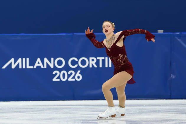 February 17, 2026, Milan, Lombardy, Italy: AMBER GLENN of USA skates her Women s Single Skating free program in the Figure skating, Eiskunstlauf at the Milano Cortina 2026 Winter Olympic Games, Olympische Spiele, Olympia, OS With a score of 67.39 points, AMBER is 13th after the short program. Milan Italy - ZUMAc179 20260217_oly_c179_399 Copyright: xMickaelxChavetx