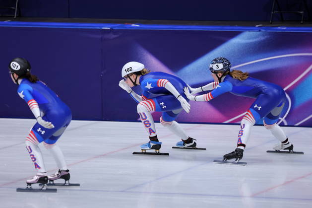 United States of America team group, Mannschaftsbild, Totale (USA), FEBRUARY 14, 2026 - Short Track : Women s 3000m Relay Semi-Final during the Milano Cortina 2026 Olympic Winter games, Winterspiele,Spiele, Summer games at Milano Ice Skating Arena in Milan, Italy. Noxthirdxpartyxsales aflo_320464756