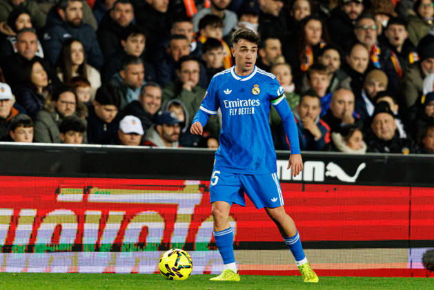 David Jimenez seen during LaLiga EA Sports game between teams of Valencia CF and Real Madrid CF (Maciej Rogowski Ball Raw Images) Valencia Mestalla Spain Copyright: xMaciejxRogowskix maciejrogowski_valencia_realmadrid_2526-248