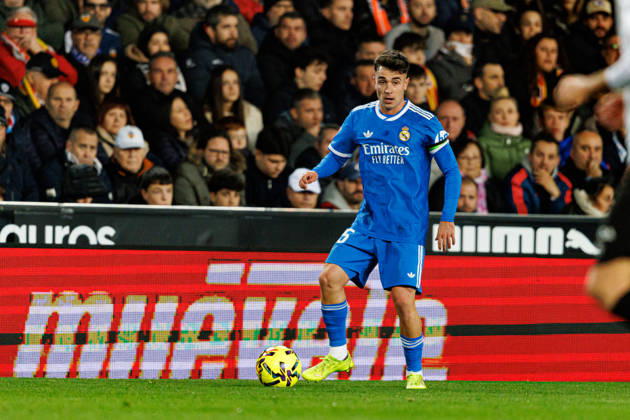 David Jimenez seen during LaLiga EA Sports game between teams of Valencia CF and Real Madrid CF (Maciej Rogowski Ball Raw Images) Valencia Mestalla Spain Copyright: xMaciejxRogowskix maciejrogowski_valencia_realmadrid_2526-249