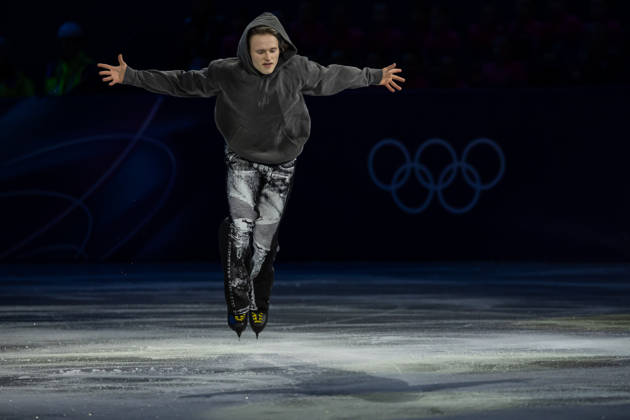 February 21, 2026, Milano, Lombardy, Italy: Ilia Malinin of the United States performs in the Figure skating, Eiskunstlauf Gala during the 2026 Winter Olympics at the Milano Ice Skating Arena on Saturday in Milano. Milano Italy - ZUMAj89_ 20260221_oly_j89_102 Copyright: xPaulxKitagakixJr.x