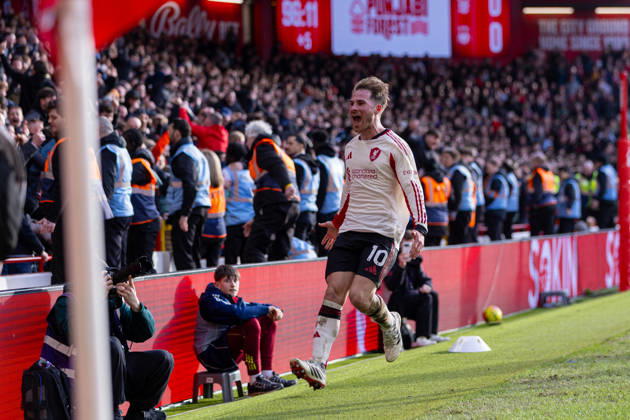 Football - FA Premier League - Nottingham Forest FC v Liverpool FC NOTTINGHAM, ENGLAND - Sunday, February 22, 2026: Liverpool s Alexis Mac Allister celebrates after scoring the first goal during the FA Premier League match between Nottingham Forest FC and Liverpool FC at the City Ground. (Photo by David Rawcliffe Propaganda) NOTTINGHAM City Ground NOTTINGHAMSHIRE ENGLAND Copyright: xDavidxRawcliffex P2026-02-22-Notts_Forest_Liverpool-123