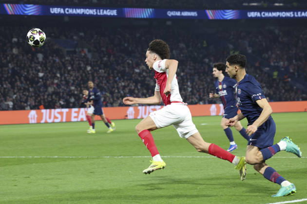 FOOTBALL : Paris Saint Germain Vs AS Monaco - Ligue des Champions - 25 02 2026 Maghnes Akliouche (AS Monaco) Vs Achraf Hakimi (PSG) ParisFrance Copyright: xMichaelxBaucherx