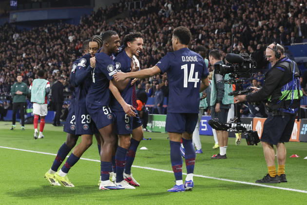 FOOTBALL : Paris Saint Germain Vs AS Monaco - Ligue des Champions - 25 02 2026 Joie - But de Marquinhos (PSG) ParisFrance Copyright: xMichaelxBaucherx