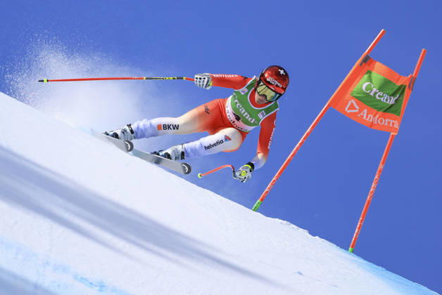 Sport Bilder des Tages ALPINE SKIING - FIS WC Soldeu SOLDEU,ANDORRA,27.FEB.26 - ALPINE SKIING - FIS World Cup, downhill, ladies. Image shows Corinne Suter (SUI).  GEPAxpictures xWolfgangxGrebien