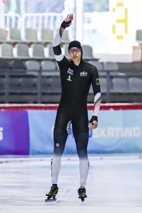 EISSCHNELLLAUF - Finn SONNEKALB (GER) bei der ISU Eisschnelllauf Junioren-Weltmeisterschaft in Inzell über 1.000m der Herren am 28.02.2026, Deutschland, Oberbayern, Traunstein Inzell Max-Aicher-Arena Oberbayern Deutschland