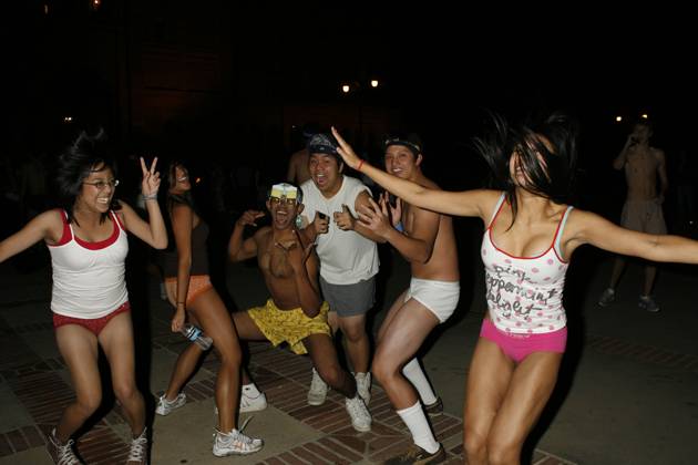 December 14, 2006 - Westwood, CA, U.S. - 13 December 2006 - Westwood, California - UCLA students participate in the Undie Run . Over five thousand University of California - Los Angeles students run through the streets in their underwear to ensure good grades on their final exams. Photo Credit: Russ Elliot AdMedia Copyright: xRussxElliotAdmediax