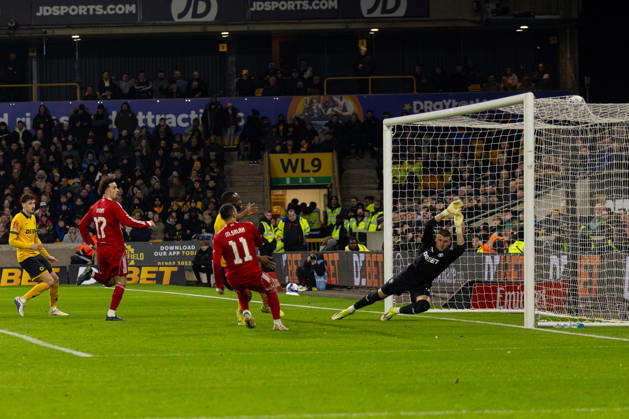 Football - FA Cup - 5th Round - Liverpool FC v Wolverhampton Wanderers FC WOLVERHAMPTON, ENGLAND - Friday, March 6, 2026: Liverpool s Mohamed Salah scores the second goal during the FA Cup 5th Round match between Liverpool FC and Wolverhampton Wanderers FC at Molineux. (Photo by David Rawcliffe Propaganda) WOLVERHAMPTON Molineux WEST MIDLANDS ENGLAND Copyright: xPropagandaxPhotoxAgencyx P2026-03-06-Wolves_Liverpool-86