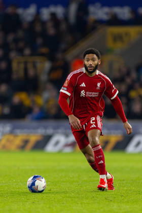 Football - FA Cup - 5th Round - Liverpool FC v Wolverhampton Wanderers FC WOLVERHAMPTON, ENGLAND - Friday, March 6, 2026: Liverpool s Joe Gomez during the FA Cup 5th Round match between Liverpool FC and Wolverhampton Wanderers FC at Molineux. (Photo by David Rawcliffe Propaganda) WOLVERHAMPTON Molineux WEST MIDLANDS ENGLAND Copyright: xPropagandaxPhotoxAgencyx P2026-03-06-Wolves_Liverpool-100