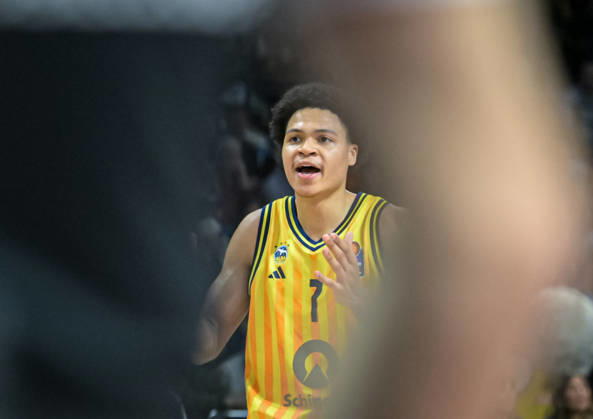 08.03.2026, xlakx, Basketball easyCredit BBL Bundesliga, Alba Berlin - Fitness First Würzburg Baskets v.l. Jack Kayil (Alba Berlin) Berlin