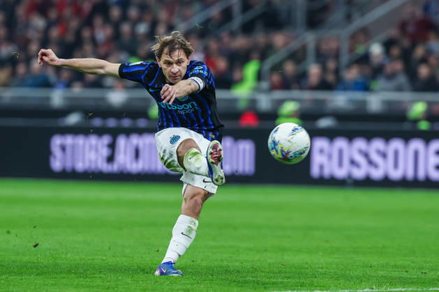 Nicolo Barella of FC Internazionale seen in action during Serie A 2025 26 football match between AC Milan and FC Internazionale at San Siro Stadium in Milan Italy on 08 March 2026. Milan Stadio San Siro Milan Italy Copyright: xEPhotopressx SP24-1389-099