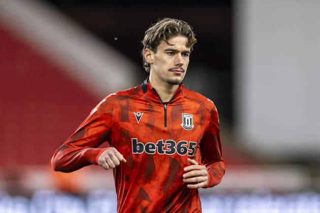 10th March 2026; Bet365 Stadium, Stoke, Staffordshire, England; EFL Championship Football, Stoke City versus Ipswich Town; Milan Smit of Stoke City during the warm up  TimxWilliams Content restricted for UK based newspaper