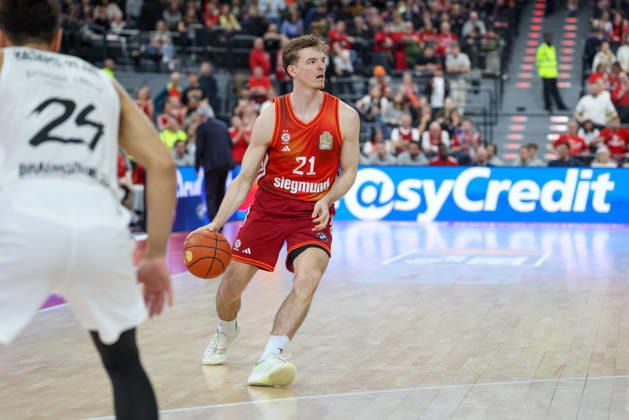 Justuz Hollatz (FC Bayern Basketball, 21), GER, FC Bayern Basketball vs. Basketball Loewen Braunschweig, Basketball, easycredit Basketball Bundesliga, 25. Spieltag, Saison 2025 2026, 10.03.2026, GER, FC Bayern Basketball vs. Basketball Loewen Braunschweig, Basketball, easycredit Basketball Bundesliga, 25. Spieltag, Saison 2025 2026, 10.03.2026 Muenchen Copyright: xEibner-Pressefoto JennixMaulx EP_JML