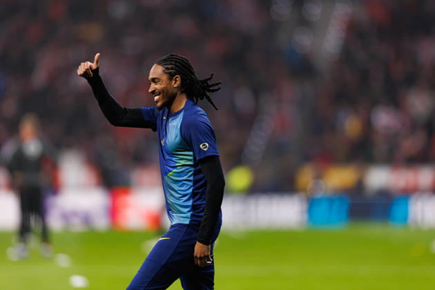 Djed Spence seen during UEFA Champions League round of 16 game between teams of Atletico de Madrid and Tottenham Hotspur Football Club (Joao Gregorio Ball Raw Images) Madrid Riyadh Air Metropolitano Spain Copyright: xJoaoxGregoriox joaogregorio_atletico_tottenham_2526joaogregorio_atletico_tottenham0010