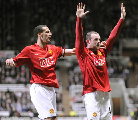 Manchester United, ManU s Wayne Rooney celebrates his goal. Copyright: x-x