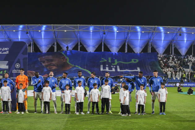 Saudi-Arabien: Fussball Saudi Pro League 2025 2026, 26. Spieltag - Al Fateh FC vs 1Al Hilal - Maydan Tamweel Aloula (Saudi Arabien): Mannschaftsfoto, Totale Copyright: xOumaimaxSouaidix