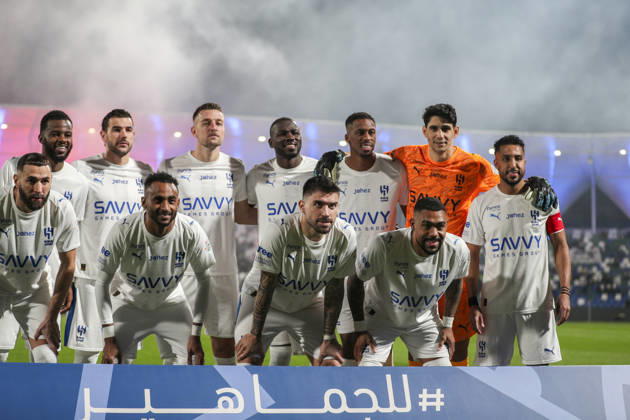 Saudi-Arabien: Fussball Saudi Pro League 2025 2026, 26. Spieltag - Al Fateh FC vs 1Al Hilal - Maydan Tamweel Aloula (Saudi Arabien): Mannschaftsfoto, Totale Copyright: xOumaimaxSouaidix