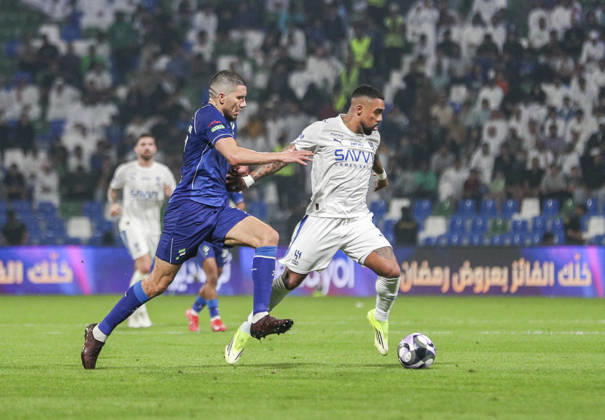 Saudi-Arabien: Fussball Saudi Pro League 2025 2026, 26. Spieltag - Al Fateh FC vs 1Al Hilal - Maydan Tamweel Aloula (Saudi Arabien): Malcom (Al Hilal, 10) Copyright: xOumaimaxSouaidix