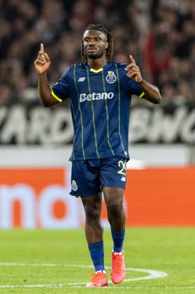 March 12, 2026, Stuttgart, Germany: Terem Moffi of FC Porto celebrates after scoring a goal during the UEFA Europa League 2025 2026 match between VfB Stuttgart - FC Porto at Arena Stuttgart..Final score; VfB Stuttgart 1:2 FC Porto. Stuttgart Germany - ZUMAs197 20260312_aaa_s197_486 Copyright: xGrzegorzxWajdax