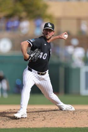 MLB, Baseball Herren, USA Spring Training: Los Angeles Dodgers at Chicago White Sox Glendale, AZ: Chicago White Sox pitcher Tyler Gilbert (40) delivers a pitch in the seventh inning during a Spring Training game against the Los Angeles Dodgers on Saturday, March 14, 2026 at Camelback Ranch. The White Sox beat the Dodgers 7-2. (Christopher Hall Image of Glendale Arizona USA EDITORIAL USE ONLY Copyright: xImagexofxSportx ChristopherxHallx iosphotos400006