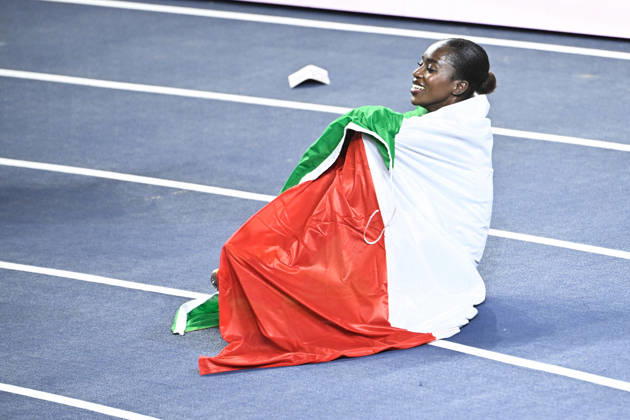 Italy s Zaynab Dosso wins gold in the women s 60m at the World Athletics Indoor Championships at the Kujawsko-Pomorska Arena in Torun, Poland, March 21, 2026. TORUN POLAND x10080x