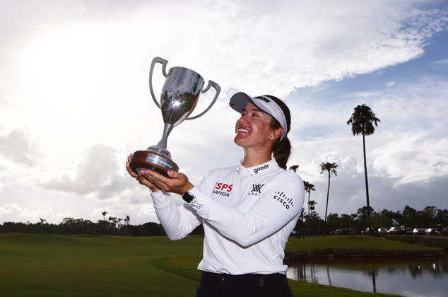 GOLF AUSTRALIAN WPGA, Australia s Hannah Green celebrates her victory during the final round of the 2026 Australian WPGA Championship at Sanctuary Cove Golf and Country Club on the Gold Coast, Sunday, March 22, 2026. ( NO ARCHIVING, EDITORIAL USE ONLY GOLD COAST QUEENSLAND AUSTRALIA  Copyright: xx 20260322181618092703