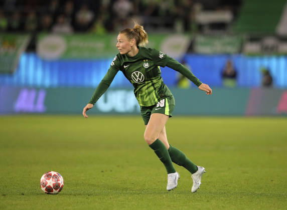 Foto : Sarai LINDER (Wolfsburg) Fussball Championsleague der Frauen am Di. 24.03.2026 Viertelfinale VfL Wolfsburg - Olympique Lyon