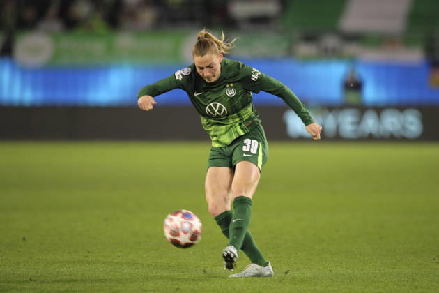 Foto : Sarai LINDER (Wolfsburg) Fussball Championsleague der Frauen am Di. 24.03.2026 Viertelfinale VfL Wolfsburg - Olympique Lyon