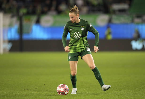 Foto : Sarai LINDER (Wolfsburg) Fussball Championsleague der Frauen am Di. 24.03.2026 Viertelfinale VfL Wolfsburg - Olympique Lyon