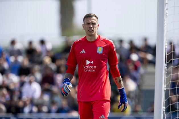 Aston Villa CF vs Elche CF, Winter Friendly Match, Marco Bizot, Netherlands goalkeeper for Aston Villa FC, during the match, Aston Villa CF vs Elche CF, Winter Friendly Match, Pinatar Arena Football Center, San Pedro del Pinatar, Region of Murcia, Spain, 27 March 2026 San Pedro del Pinatar Pinatar Arena Region de Murcia Spain Copyright: xPascuxMendezx