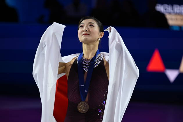 ISU Figure skating, Eiskunstlauf World Championships 2026 at the O2 Arena in Prague, Czech Republic - 27 Mar 2026 Gold medalist Kaori Sakamoto of Japan as seen during the medal ceremony for the Women competition at the ISU Figure Skating World Championships 2026 at the O2 Arena. ISU Figure Skating World Championships 2026 takes place from 24th to 29th of March in Prague, Czech Republic. Prague Czech Republic Copyright: xTomasxTkacikx xSOPAxImagesx 20260327-ISU-women-42