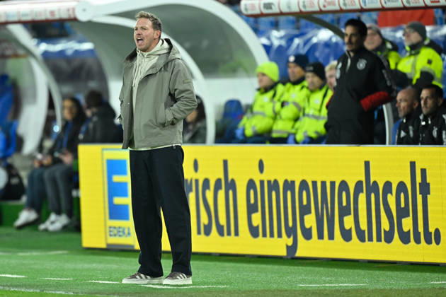 Basel, St.Jakob-Park, 27.03.26, GER, Herren, Laenderspiel: Schweiz - Deutschland Bild: Trainer Julian NAGELSMANN (Deutschland) UEFA regulations prohibit any use of photographs as image sequences and or quasi-video. Basel Schweiz