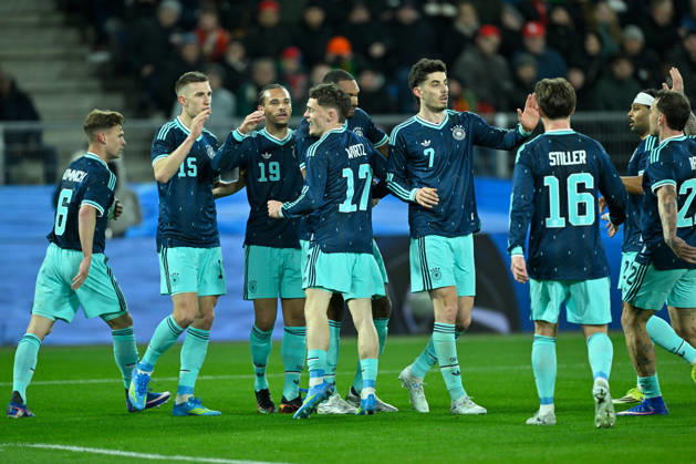 Basel, St.Jakob-Park, 27.03.26, GER, Herren, Laenderspiel: Schweiz - Deutschland Bild: Jonathan TAH (Deutschland) jubelt nach seinem Tor zum 1:1 UEFA regulations prohibit any use of photographs as image sequences and or quasi-video. Basel Schweiz
