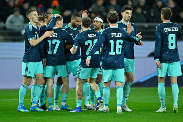 Basel, St.Jakob-Park, 27.03.26, GER, Herren, Laenderspiel: Schweiz - Deutschland Bild: Jonathan TAH (Deutschland) jubelt nach seinem Tor zum 1:1 UEFA regulations prohibit any use of photographs as image sequences and or quasi-video. Basel Schweiz
