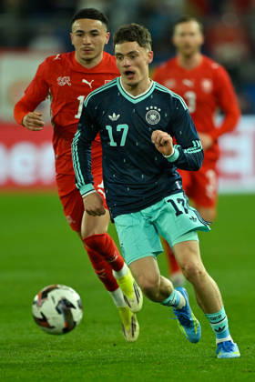 Basel, St.Jakob-Park, 27.03.26, GER, Herren, Laenderspiel: Schweiz - Deutschland Bild: Florian WIRTZ (Deutschland) UEFA regulations prohibit any use of photographs as image sequences and or quasi-video. Basel Schweiz