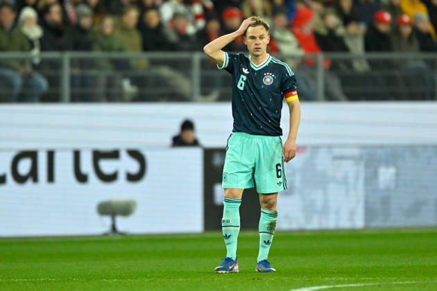 Basel, St.Jakob-Park, 27.03.26, GER, Herren, Laenderspiel: Schweiz - Deutschland Bild: Joshua KIMMICH (Deutschland) UEFA regulations prohibit any use of photographs as image sequences and or quasi-video. Basel Schweiz
