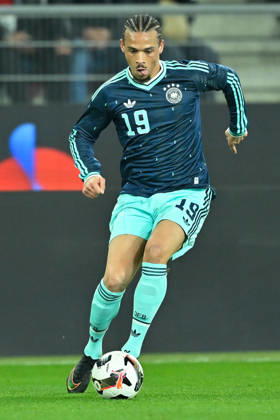 Basel, St.Jakob-Park, 27.03.26, GER, Herren, Laenderspiel: Schweiz - Deutschland Bild: Leroy SANE (Deutschland) UEFA regulations prohibit any use of photographs as image sequences and or quasi-video. Basel Schweiz