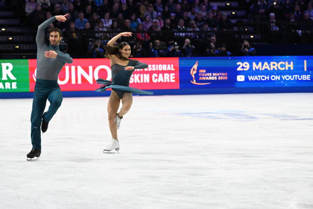ISU Figure skating, Eiskunstlauf World Championships 2026 in Prague, Czech Republic - 28 Mar 2026 Laurence Fournier Beaudry (R) and Guillaume Cizeron of France perform during the Ice Dance Free Dance competition at the ISU Figure Skating World Championships 2026 at the O2 Arena. ISU Figure Skating World Championships 2026 takes place from 24th to 29th of March in Prague, Czech Republic. Prague Czech Republic Copyright: xTomasxTkacikx xSOPAxImagesx 20260328-isu-dance-4