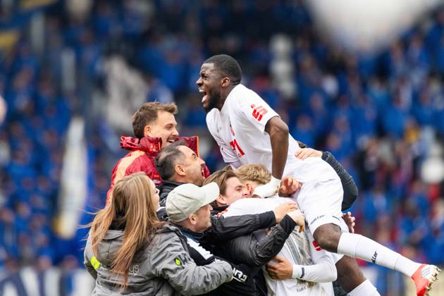 29.03.2026, GER, Fussball, Maenner, Saison 25 26, Thueringen Pokal, Halbfinale, FC Rot-Weiss Erfurt - FC Carl Zeiss Jena Marco Ferdinand Wolf (FC Rot-Weiss Erfurt) schiesst in der 81min. den 4:3 Führungstreffer 99096 Erfurt Steigerwaldstadion Rasenplatz Thueringen Deutschland